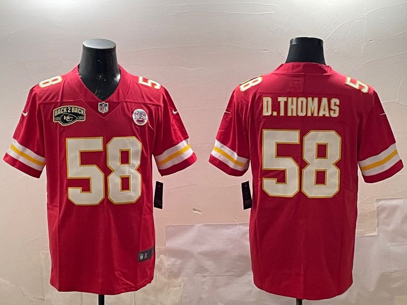 Men Kansas City Chiefs #58 D.Thomas Red Second generations 2025 Nike Limited NFL Jersey style 4->kansas city chiefs->NFL Jersey